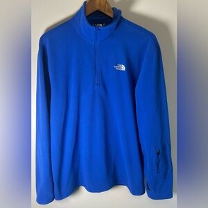 The North Face Sweater Mens Blue Fleece 1/4 Zip Pullover Sweater - Size L EUC